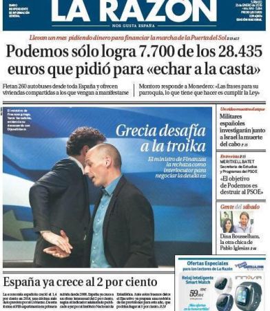 Η φωτογραφία των Βαρουφάκη – Ντεϊσελμπλούμ κυριαρχεί στα ισπανικά πρωτοσέλιδα