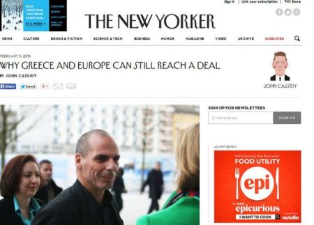 New Yorker: «Ελλάδα και Ευρώπη θα τα βρουν»