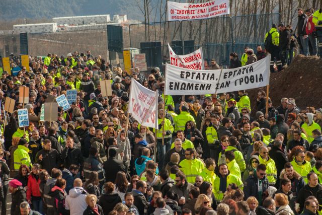 Μπαράζ κινητοποιήσεων εξήγγειλαν oι εργαζόμενοι στις Σκουριές