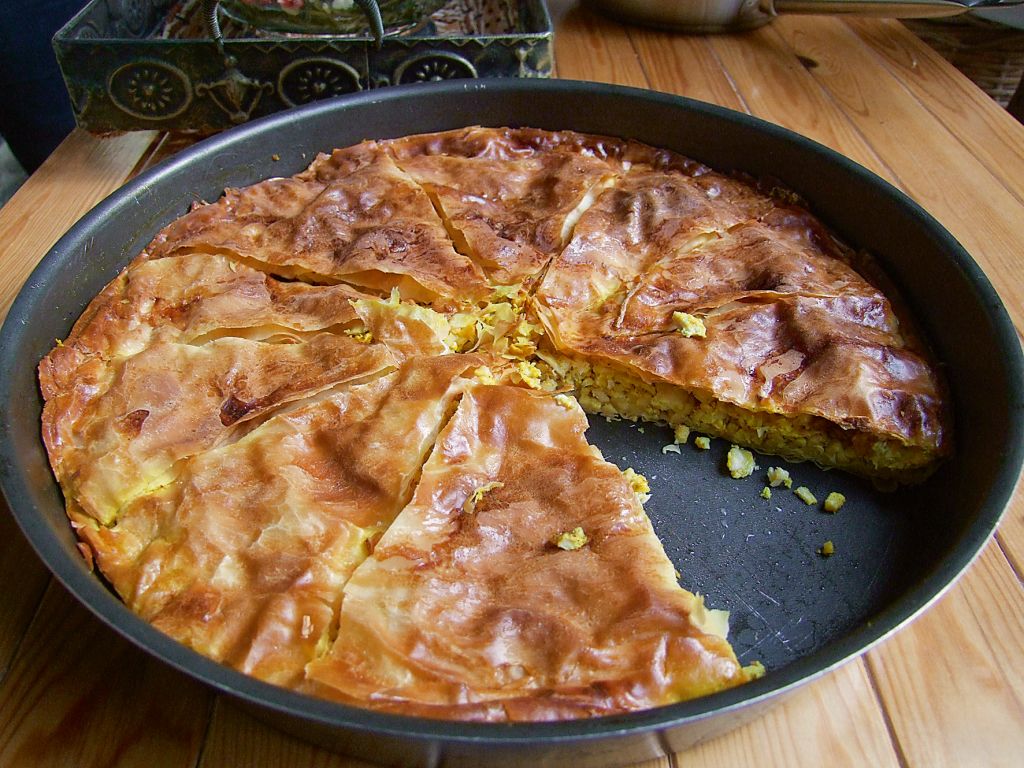 Κοτόπιτα µε τραχανά σε ταβά