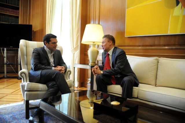 PM Tsipras and Gazprom chief discuss natural gas pipeline project