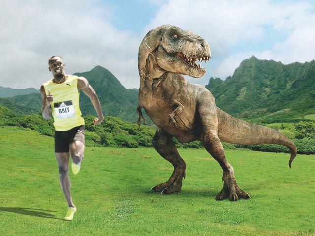 Μόνο ο Γιουσέιν Μπολτ θα γλίτωνε από τον T. rex
