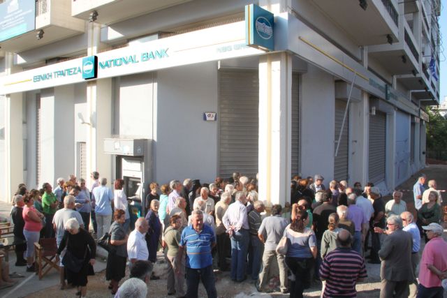 Tension rises as pensioners queue up outside the banks