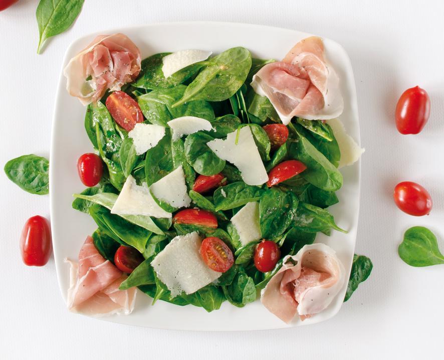 Σαλάτα µε προσούτο, παρµεζάνα και σάλτσα µπίρας