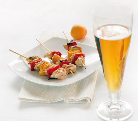 Κοτόπουλο σουβλάκι µε βερίκοκα