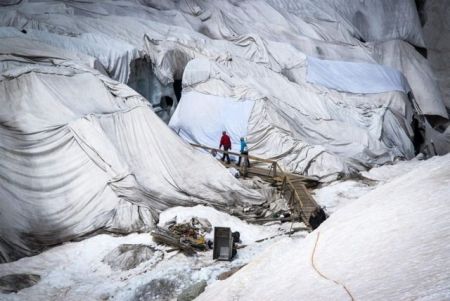 Παγετώνας σε κουβέρτες, σημείο των καιρών στις Άλπεις