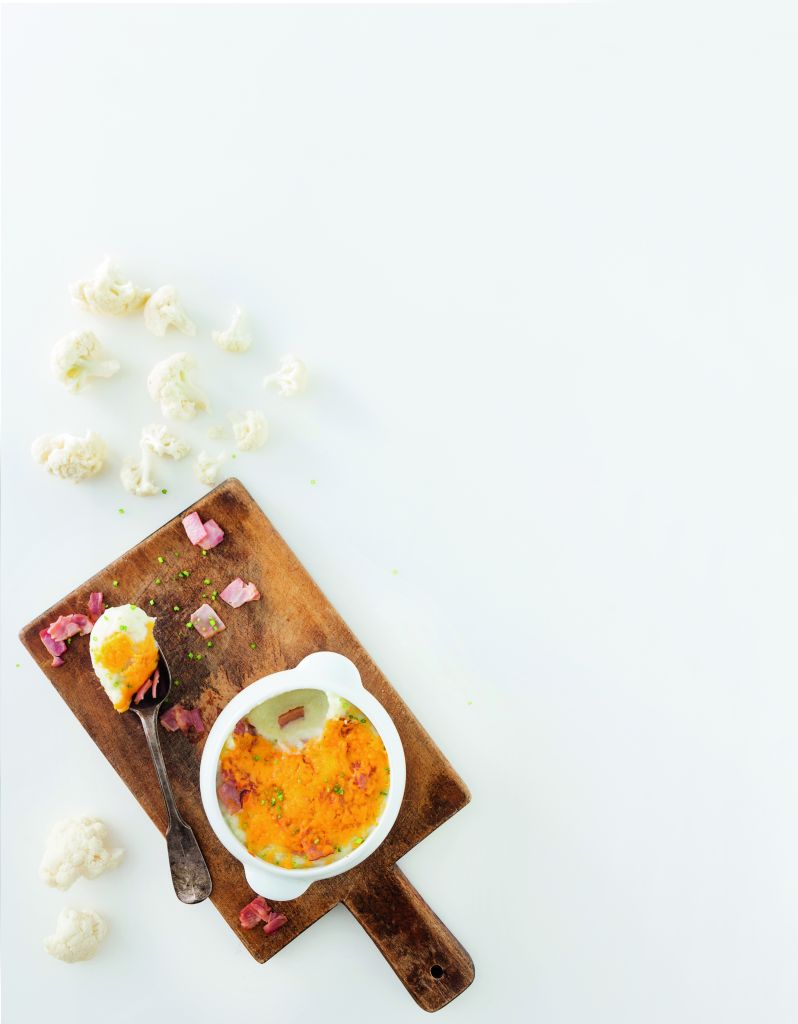 Πουρές κουνουπιδιού με μπέικον