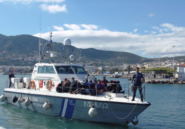 Coast Guard carrying out rescue operation off the coast of Mytilene