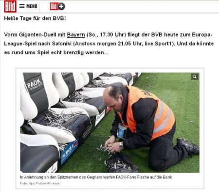 Η «Bild» αναφέρθηκε στους κινδύνους της Τούμπας