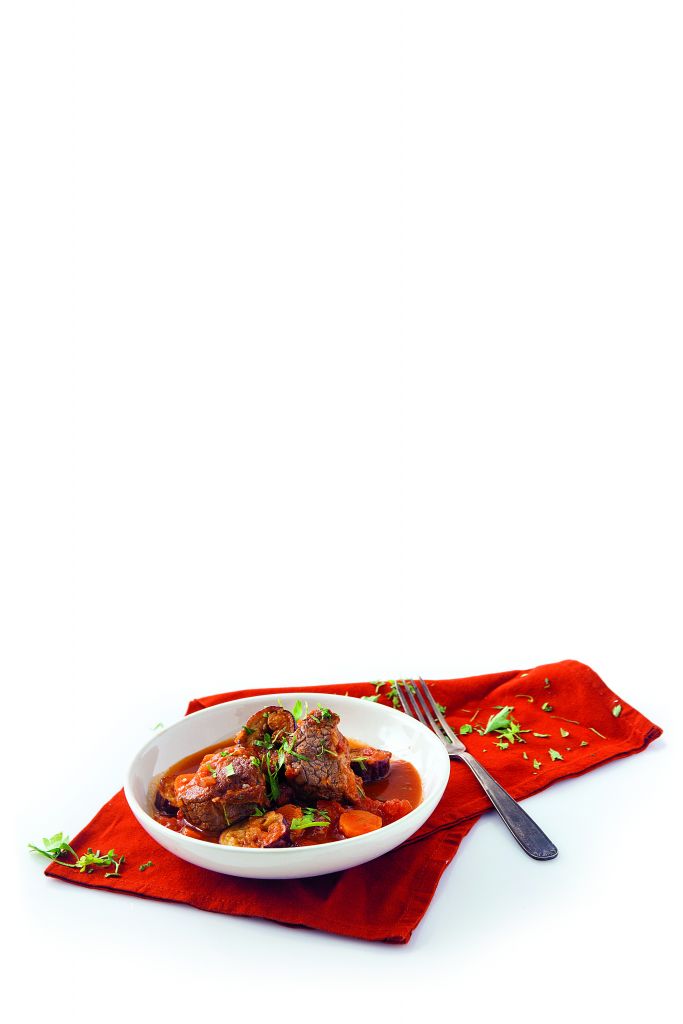 Μοσχαράκι ραγού με μελιτζάνες