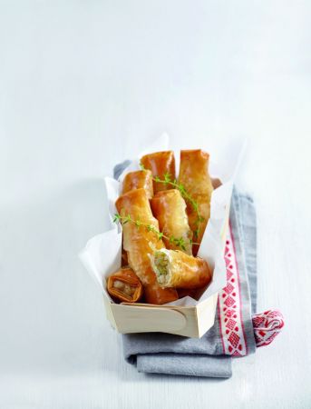 Μπουρεκάκια με πράσo, μανιτάρια και τυριά