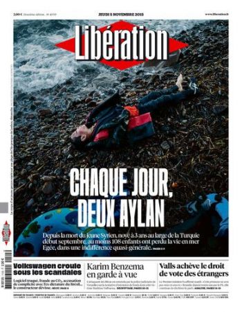 «Κάθε μέρα δύο Αϊλάν»: Πρωτοσέλιδο-γροθιά της Liberation