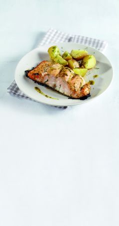 Φιλέτα σολομού με γλάσο μουστάρδας