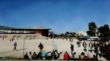 Refugees and migrants being cleared out from Tae Kwon Do stadium