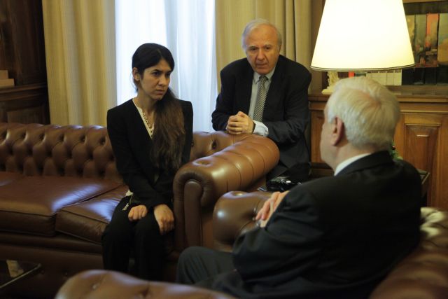 President Pavlopoulos receives young Yazidi who escaped from ISIS