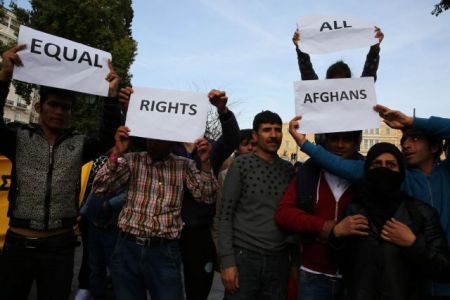 Πορεία διαμαρτυρίας Αφγανών στο κέντρο της Αθήνας