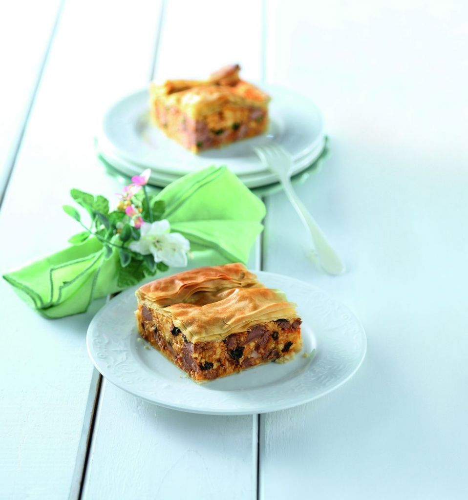 Πίτα με μοσχάρι και μαντζουράνα