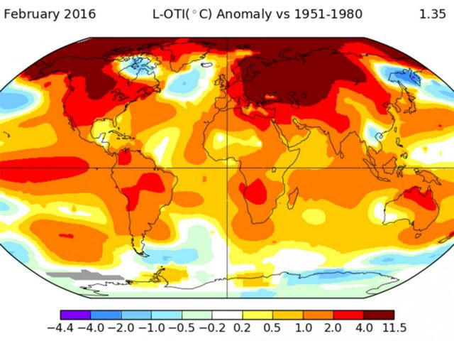 Νέο ρεκόρ ζέστης κατέγραψε τον Φεβρουάριο η NASA