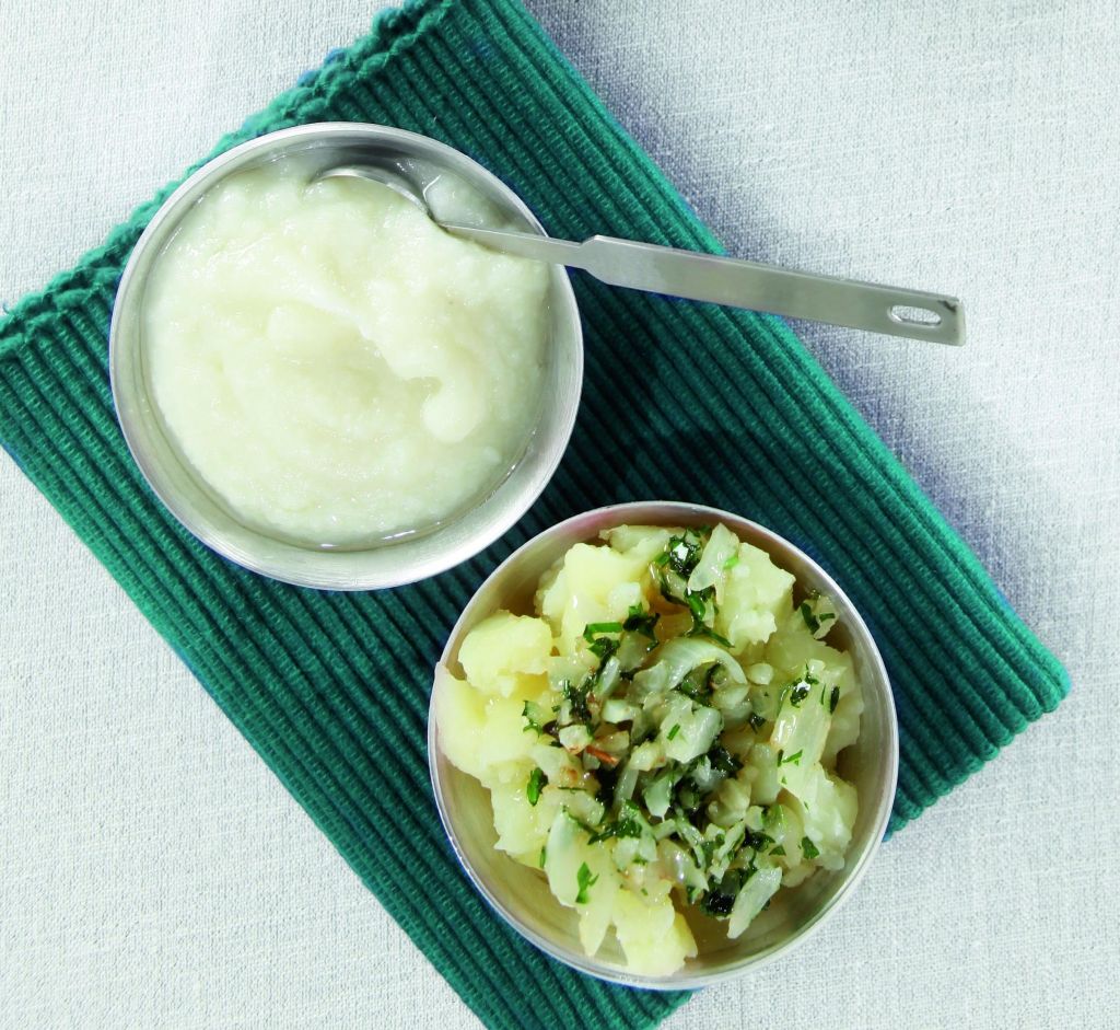 Οφτές πατάτες με σκορδαλιά από φασόλια