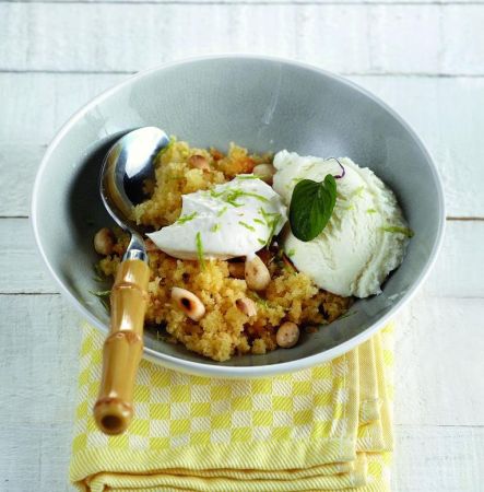 Σπασμένο ραβανί με κρέμα λεμονιού