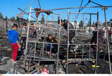 Φωτιά στο κέντρο φιλοξενίας προσφύγων στα Διαβατά