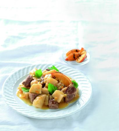 Χοιρινή τηγανιά με σάλτσα πορτοκαλιού κονφί