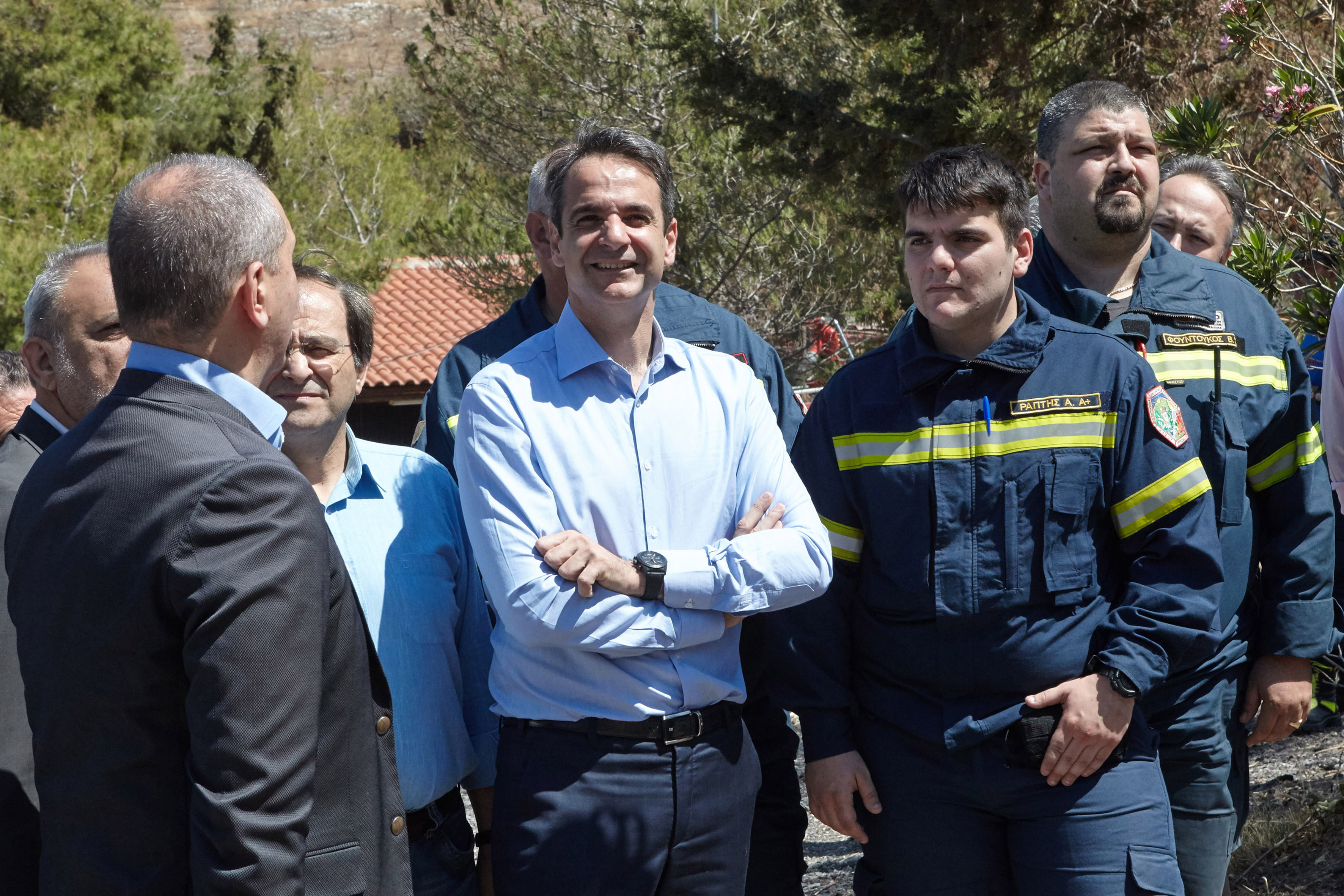 Πυροσβέστες και εθελοντές στην Αττική επισκέφθηκε ο Κυρ.Μητσοτάκης