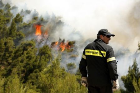 Forest fire in Dervenochoria rages on through the weekend