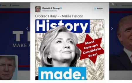 ΗΠΑ: Σάλος από ανάρτηση του Τραμπ κατά της Κλίντον στο Twitter