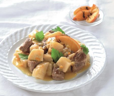 Χοιρινή τηγανιά με σάλτσα πορτοκαλιού κονφί