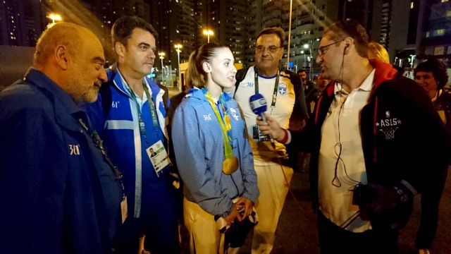 Olympic gold medalist Anna Korakaki returns to Athens