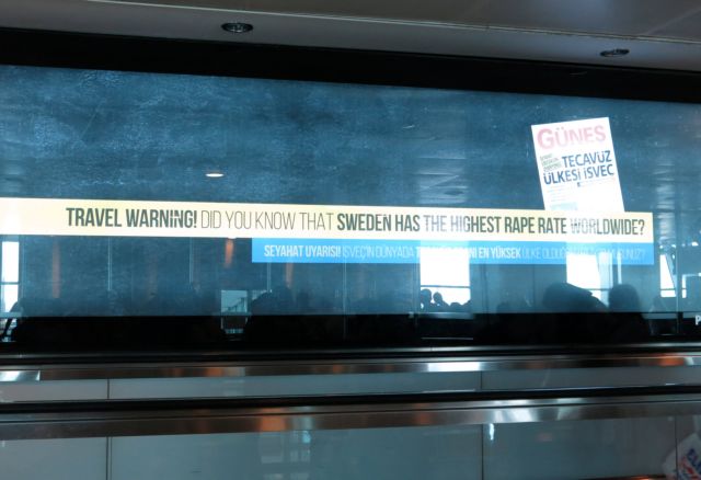 Πινακίδα στο αεροδρόμιο Ατατούρκ χαρακτηρίζει την Σουηδία «χώρα βιασμού» | tovima.gr