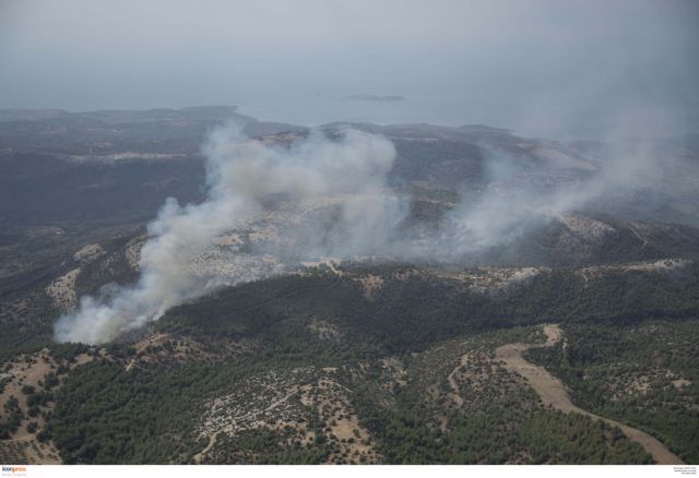 Wildfire on Thasos partially under control after three days