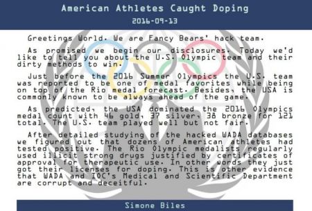 Ρώσοι χάκερς «αποκαλύπτουν» σκάνδαλο ντόπινγκ με Αμερικανούς στο Ρίο