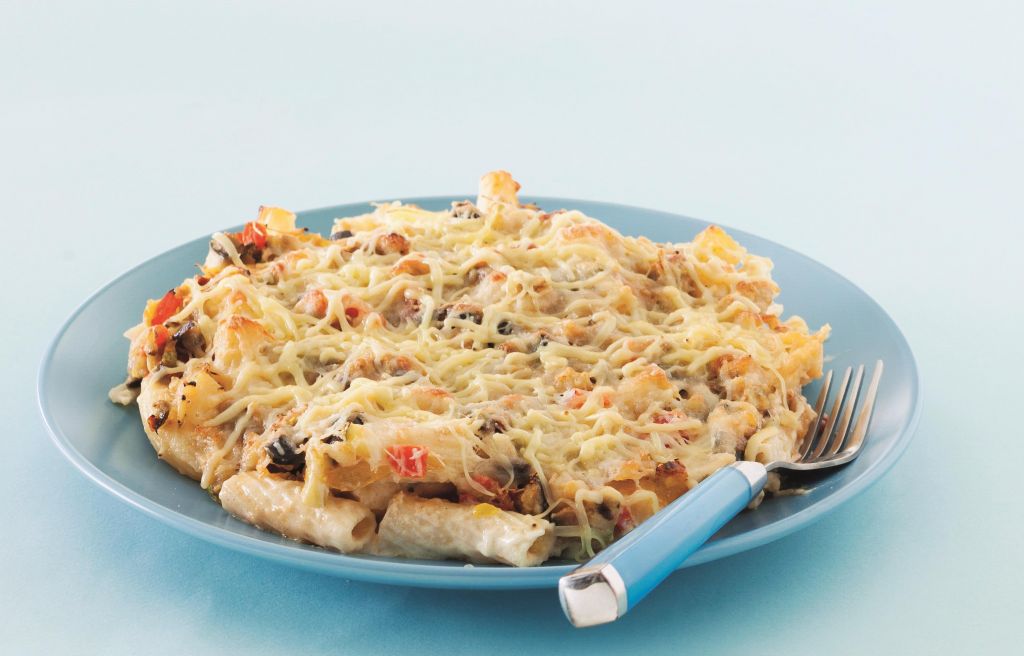 Σουφλέ ζυμαρικών με «κιμά» από μπριάμ