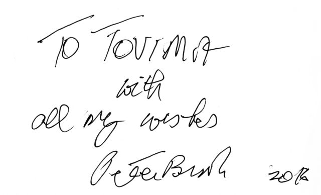 Ο Πίτερ Μπρουκ στέλνει μια αφιέρωση στους αναγνώστες της εφημερίδας