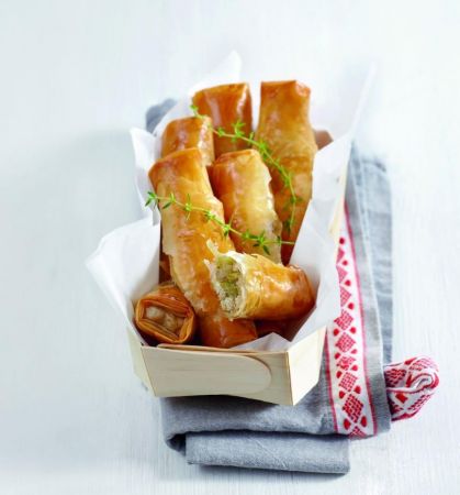 Μπουρεκάκια με πράσo, μανιτάρια και τυριά