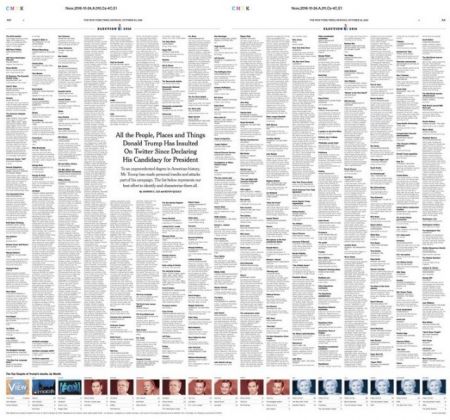 Tα άπαντα των προσβολών του Τραμπ τύπωσαν οι New York Times