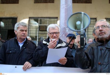 Pensioners stage demonstration in city center of Athens