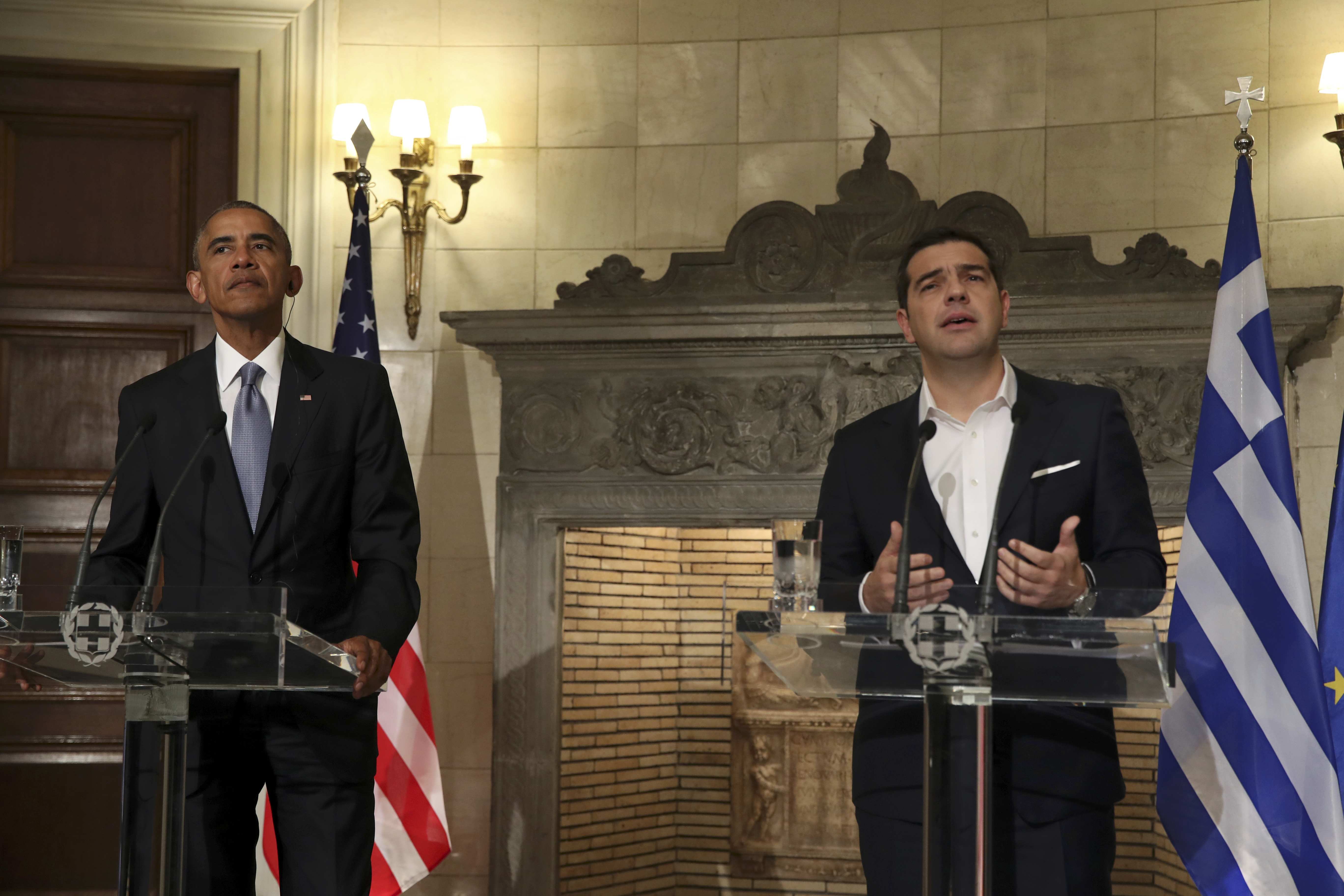 Ομπάμα στη κοινή συνέντευξη Τύπου με Τσίπρα: Μεταφέρουμε τις σκέψεις μας και τις εμπειρίες μας για την οικονομία