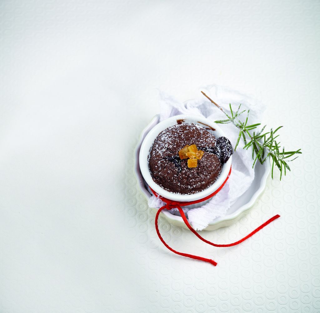 Lava cake σοκολάτας με τζίντζερ