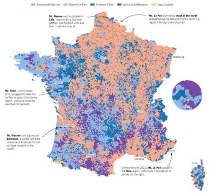 Νέα εποχή και νέα χρώματα στον εκλογικό χάρτη της Γαλλίας