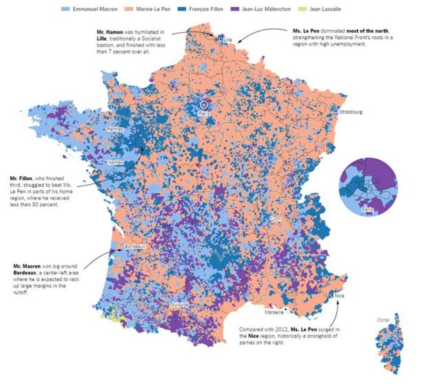 Νέα εποχή και νέα χρώματα στον εκλογικό χάρτη της Γαλλίας