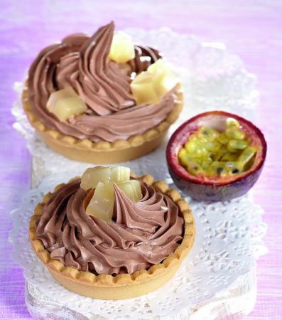 Τάρτες με μάνγκο και πάσιον φρουτ