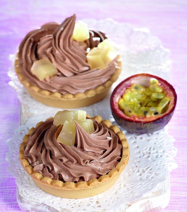 Τάρτες με μάνγκο και πάσιον φρουτ