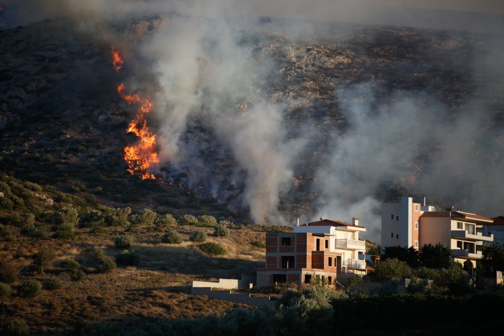Πυρκαγιά στα όρια του Αλσους Βεΐκου στο Γαλάτσι