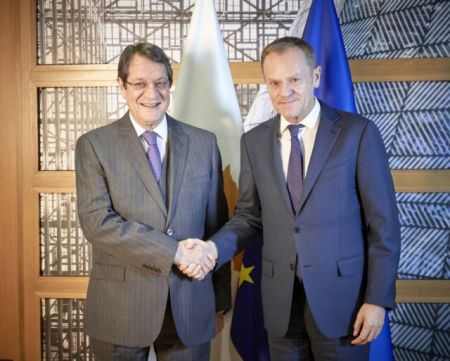 Δεδομένη η στήριξη της ΕΕ στο θέμα της ΑΟΖ, το μήνυμα Τουσκ σε Αναστασιάδη