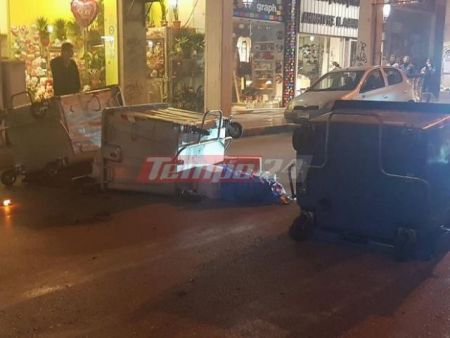 Πάτρα: Μολότοφ και φωτιές σε κάδους από αντιεξουσιαστές