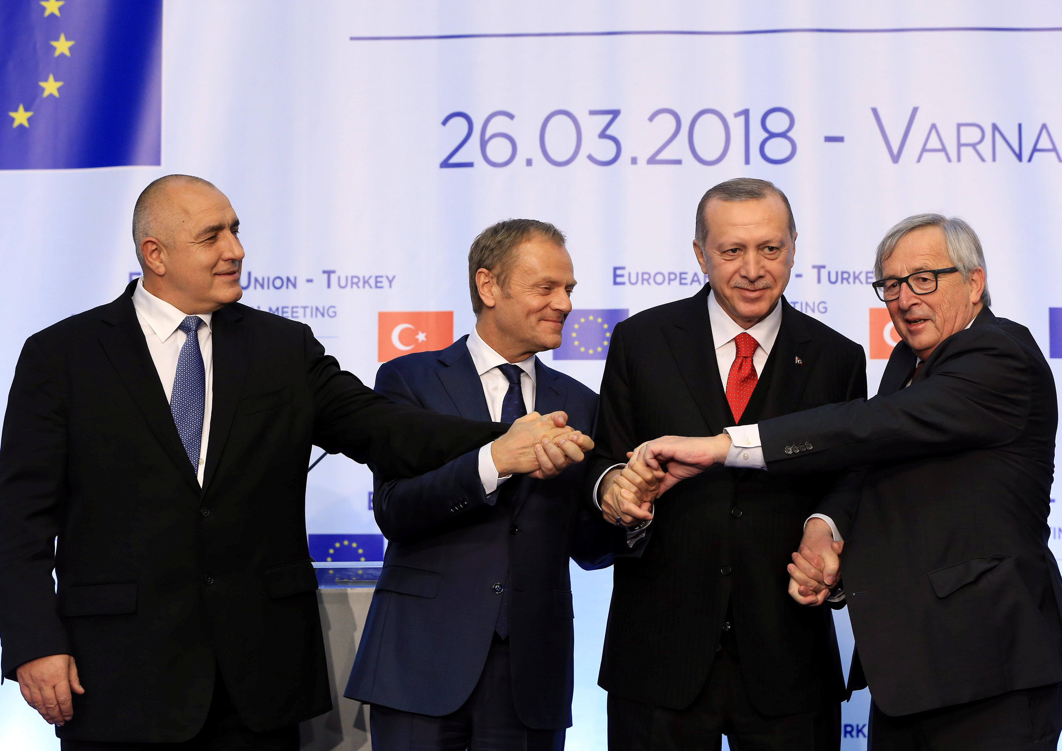 Tusk, Juncker pressure Erdogan at EU-Turkey summit