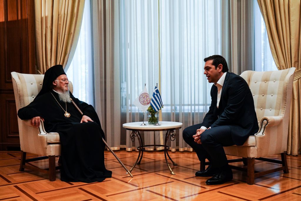 Τσίπρας σε Βαρθολομαίο: Καλωσορίζουμε την επίλυση των εκκλησιαστικών διαφορών Ελλάδας- πΓΔΜ